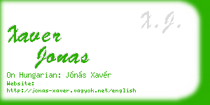 xaver jonas business card